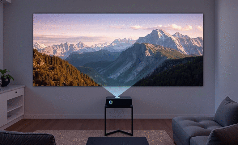 Revolutionary Lumi Max Portable Projector Offers Compact Design, Google TV Integration, and Superior Sound Quality for $400